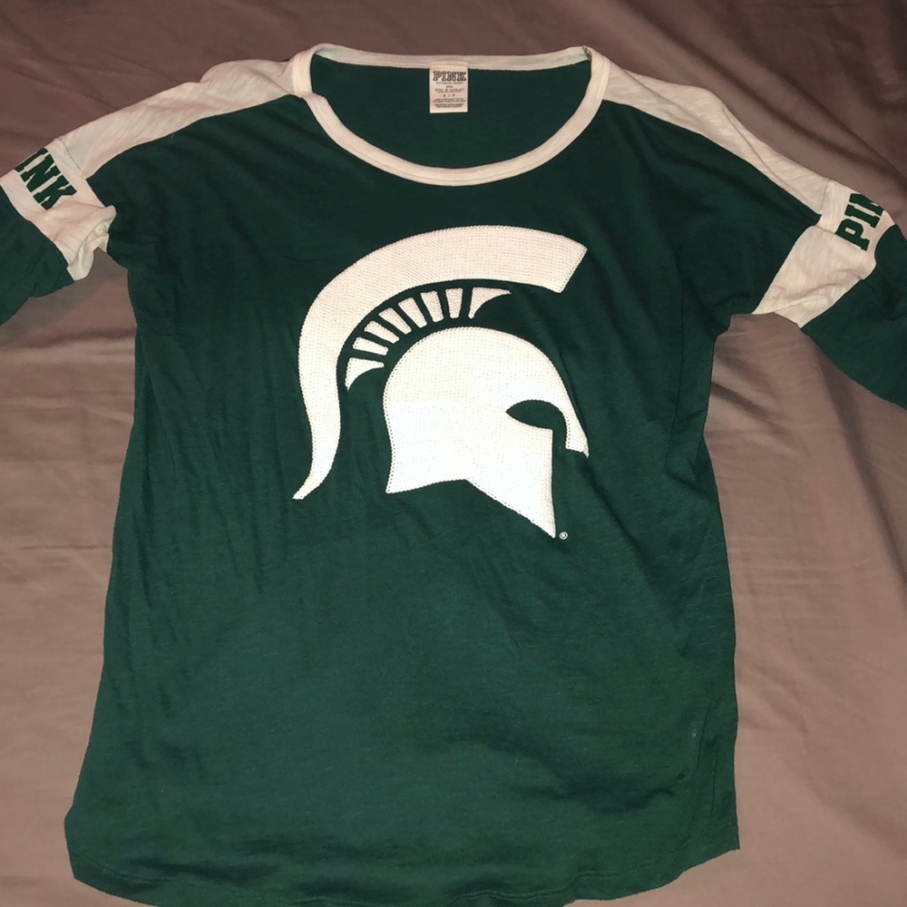 PINK MSU 3/4 sleeve